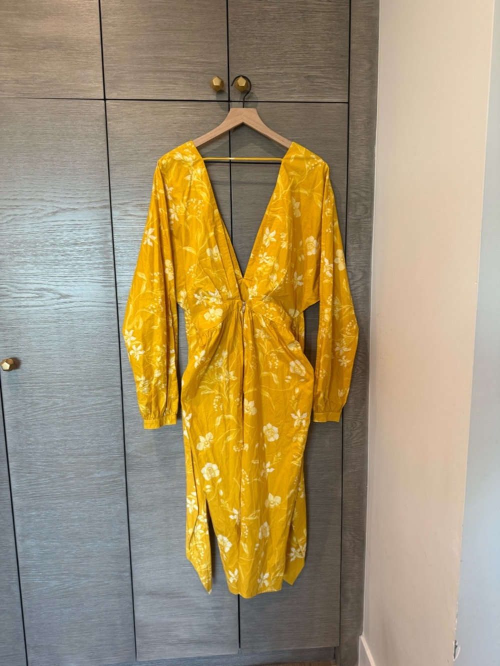 Johanna Ortiz Yellow Floral Maxi Dress M Resort Vacation Luxury Designer $1000+ - Picture 5 of 11